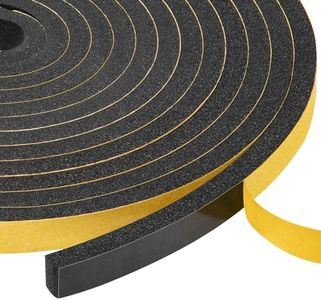 Yotache Foam Seal Tape 2 Rolls 10mm Wide X 6mm, High Density Adhesive Foam Weather Strip Seal for Window and Door, 8m Length (2 X 4m Each)
