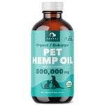 Petpal Organic Hemp Oil For Dogs & Cats (500,000MG)Canadian Grown, Natural Calming Aid, Stress and Separation Anxiety Relief, Rich in Omega 3 6 9 Antioxidants, and Mobility Support, Hip & Joint Care. (8oz (240ml))