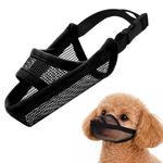Crazy Felix Dog Muzzle for Small Medium Large Dogs Chiahuahua Dachshund Beagle Poodle Labrador, Breathable Mesh Pet Muzzle for Biting Chewing Scavenging, Allow Drinking and Feeding(XS, Black)
