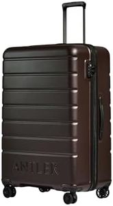 ANTLER - Logo Hard Shell Large Suitcase - Durable, Lightweight & Expandable, 4 Spinner Wheels - Adjustable Handle, TSA Lock, 81cm - Cedar Brown