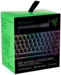 Razer PBT Keycap Upgrade Set with Coiled Cable - Backlight Compatible (Superior PBT Shine Resistant Material, Doubleshot Molding with Ultra Thin Font, Coiled Cable) Black | US Layout
