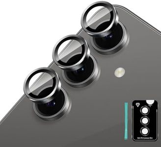 Locofun Caméra Arrière Protecteur pour Samsung Galaxy S24 FE 5G, Dureté 9H Protection Objectif Caméra, Anti Rayures Ultra Résistant Film Verre Trempé-Noir