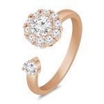 ZAVYA 925 Sterling Silver Cubic Zirconia CZ Circular Spin Ring Rose Gold Plated Adjustable Ring | Gift for Women & Girls | With Certificate of Authenticity & 925 Hallmark