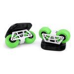 FreeSkates Portable Roller Road Drift Skates Plate, with Aluminum Alloy Deck Non-Slip, Board Split Skateboard with PU Wheels High-end Bearings (Green)