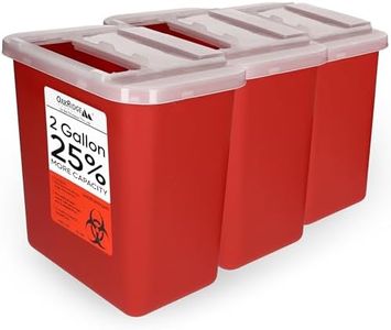 Oakridge Products Large Sharps Container for Home Use and Professional 2 Gallon (3-Pack) with Rotating lid, Biohazard Needle and Syringe Disposal, CDC Certified