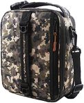 GOWRAPS Lunch Box For Men Kids Boys-Small Insulated Lunch Bag For Work School Travel Tactical lunch box With Shoulder Strap Rectangle lunch pail Expandable-Camo