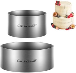 CALIFORNIA CADE ELECTRONIC Cake Mold-Cake Ring 2Pcs 6 inch & 8 Inch Cake Rings for Baking, Fixed Round Stainless Steel Cake Mold Ring for Mousse Cake Dessert Icing Decorating Supporting