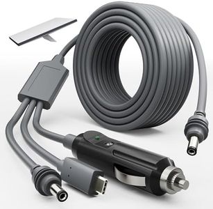 EAZUSE Starlink Mini 3 in 1 DC Power Cable 16.4FT, 100W+ USB C 12-24V Cigarette Lighter Plug and DC Male Power Cable Cord for Starlink Mini, Plug and Play