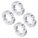 uxcell 4pcs Double Split Clamp-On Shaft Collar for 1-1/8" Shaft, Two-Piece Clamping Collar, 1-7/8" OD, 1/2" Thickness, Aluminum Alloy Set Screw Split Collar Clamp