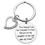 Vadaka Daughter-in-Law Keychain Wedding Gift Appreciation Gift Daughter in Law Jewelry from Mother in Law/Father in Law Bride Bridal Jewelry Shower Gift Step Daughter Gift Birthday Gift, Silver, Small