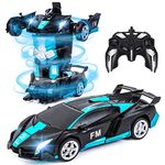 Remote Control Cars for Kids,2.4G Transform RC Car Robot Toys,Toy Cars for Boys Ages 6-14,Transforming Racing Car Auto Demo 360 Rotation Drifting 1:18 Scale Girls Xmas Birthday Boys Blue&Black