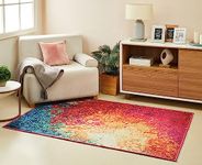 Amazon Brand - Solimo 3D Printed Abstract Carpet with Anti Skid Backing for Living Room |Dinning |Office (4x6 feet)