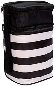 J.L. Childress 6 Bottle Cooler, Black Stripe with Teal