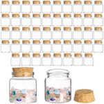 Tideme 48 Pcs Small Glass Bottles with Cork, 50ml Mini Glass Bottles, Mini Candy Vials Potion Bottles Empty Spell Jars, DIY Wish Bottles Message Bottles, Decorative Sand Bottles for Wedding