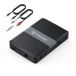 TROND Bluetooth Transmitter Receiver 5.0, 2-in-1 Wireless 3.5mm Audio Adapter, AptX Low Latency, Smart Codec Indicator, 2 Devices Simultaneously, for TV, Home Sound System