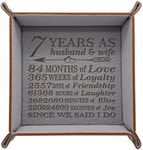 BELLA BUSTA-Traditional 7 years Anniversary-Forever to go-Engraved Wool Tray with Breakdown Dates-Storage & Organization Jewelry Trays (Husband & Wife)