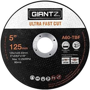 Giantz Set of 50 Cutting Discs, 5‘’ 125mm Metal Angle Grinder Grinding Disc Grinders Cut Off Wheels Saw Blades, Ultra Thin Design Stainless Steel Centre Ring