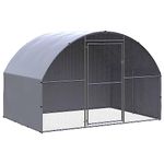 NITCA Outdoor Chicken Coop,Chicken Run with Roof, Hen House Duck Pen,Chicken Cage with Lock,Metal Chicken Coop with Waterproof and Sun-proof Cover,Galvanised Steel, 3 x 2 x 2 m with roof