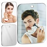 2 Pack Shower Mirror fogless for Shaving Mirror for Shower,Unbreakable Mirror,(Small,2 Pcs 6''x4'') Anti Fog Shower Mirror,Handheld Frameless Makeup Camping Bathroom Mirror,Locker Plastic Mirror