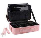 Seagull flight of fashion Cosmetic Bag, Makeup Organizer Bag for Home & Travel,Professional Use,Vanity Bag with Dividers for Brushes,Toiletries, Cosmetics 34 x 23 x 12 cm - Rose Gold - Medium