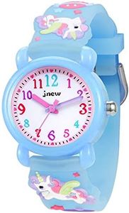 Bigmeda Reloj para Niños, Reloj Cuarzo Dibujos Animados en 3D, Reloj Niño y Niña, Reloj Impermeable para Niños de 30m, Relojes de Enseñanza con Correa de Silicona (AzulUnicornio)
