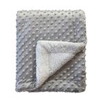 CREVENT Cozy Soft Warm Sherpa Baby Blanket for Infant Toddler's Crib Cot Stroller Gifts for Baby Boys All Season Use (75cmX100cm Light Grey dot)