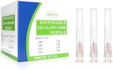 34G 5/32 Inch Needles Luer Lock Disposable Lab Supplies, 100 Pack