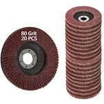 Flap Discs 20 PCS 4.5 Inch - 80 Grit Grinding Discs 4 1/2 Assorted Sanding Grinding Wheels,Aluminum Oxide Abrasives,Grinder disc