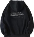 Dear Person Behind Me Hoodie, Personalized Sweatshirt, You are Enough Sweatshirt Mental Health for Men Women (Black,Large)