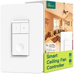 TREATLIFE Smart Ceiling Fan Control, 4 Speed Fan Switch for Ceiling Fan, Neutral Wire Required, Smart Home Devices That Works with Alexa and Google Home, Remote Control, Schedule, No Hub Required