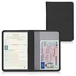 kwmobile Registration and Insurance Holder - Car Document Holder for Vehicle Documents and Cards - PU Leather - Black