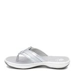 Clarks Women's Breeze Sea Flip Flop, New Silver Synthetic, 5.5 UK