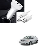 Auto Addict 2 Ports Fast Car Charger with C-Type Cable(Turbo Charger,Dual USB) for Toyota Corolla Old(2004-2008)