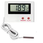 SKADIOO Temperature Meter with ON/OFF button | aquarium temperature meter for fish tank | Thermometer for Room Temperature, Digital thermometer Sensor wired (T-500 Room Temperature meter)