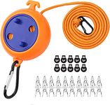 Alihoo Washing Line, 10M Retractable Clothes Line Portable for Camping Washing Line Windproof Hanging Drying Rack Clothes Travel Indoor Outdoor Hotel (Orange)