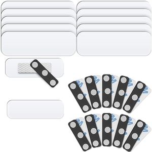 Mifflin-USA Blank Name Tags w/Magnetic Backing (10 Pack, 1” x 3”), ID Badge Holders w/ 3 Strong Neodymium Magnets, Customizable & Reusable Badges w/Round Corners