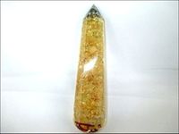 Energized Citrine Orgone Massage Wand Faceted Booklet Jet International Crystal Therapy A+ Healing Energy Orgone Orgonite Life Force Negative Ion Generator