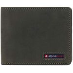 Alpine Swiss Mens Leather RFID Bifold Wallet 2 ID Windows Divided Bill Section Hampton Collection Nubuck Olive