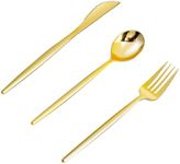 SUT 150PCS Gold Plastic Silverware,