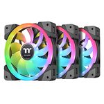 Thermaltake SWAFAN EX 12 RGB PC Cooling Fan, 3 Pack, 500~2000 RPM, Magnetic Connection, Reversable Blades, Controller Included, CL-F143-PL12SW-A