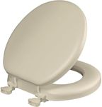 Mayfair 15EC 006 Removable Soft Toilet Seat That Will Never Loosen, Round - Premium Hinge, Bone