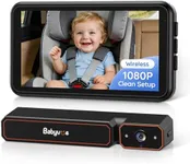 Babyvue Wireless Baby Car Monitor Fast Setup, 3X Zoom Car Baby Camera with HD1080P IR Night Vision, 5.2" Display Backseat Camera for Kids