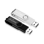 DataOcean 2 Pack 64GB USB 2.0 Flash Drive Memory Stick Thumb Drives Swivel Design(2 X 64GB: Black Silver)