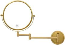 GURUN 8" Wall Mounted Makeup Mirror with 10X Magnification,Two-Sided Swivel Bathroom Mirror,Brushed Gold Finish M1306GJ(8",10X)