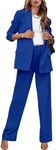 luvamia Pant Suits for Women 2 Piece Outfits for Women Pants Sets Women Blazers for Work Casual Business Casual Pants for Women Two Piece Sets for Women Royal Blue Size Large US Size 12 to Size 14