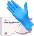 NATON Medium Nitrile Disposable Gloves,Powder Free, Latex Free, Protein Free,Extra Strong, Multi-Purpose Blue Vinyl Gloves - Pack of 100 (M)