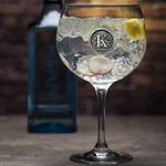 English Pewter Company Personalised Gin Glass with Your Choice of Initial - Unique Gift for Men or Women, Birthdays, Anniversaries (K) [MON311]