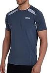 TCA Quick Dry T Shirt Gym Top for Men Short Sleeve Running Top Mens Gym Clothes - Granite, M