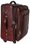 RICHSIGN LEATHER ACCESSORIES 46 L Leather Trolley Spinner Luggage Bags For Men -20 Inch (Cabin Size, Brown, 50.8 Cm)