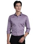 Majestic Man Slim Fit Satin Cotton Formal Shirt for Men (XL, Light Purple)